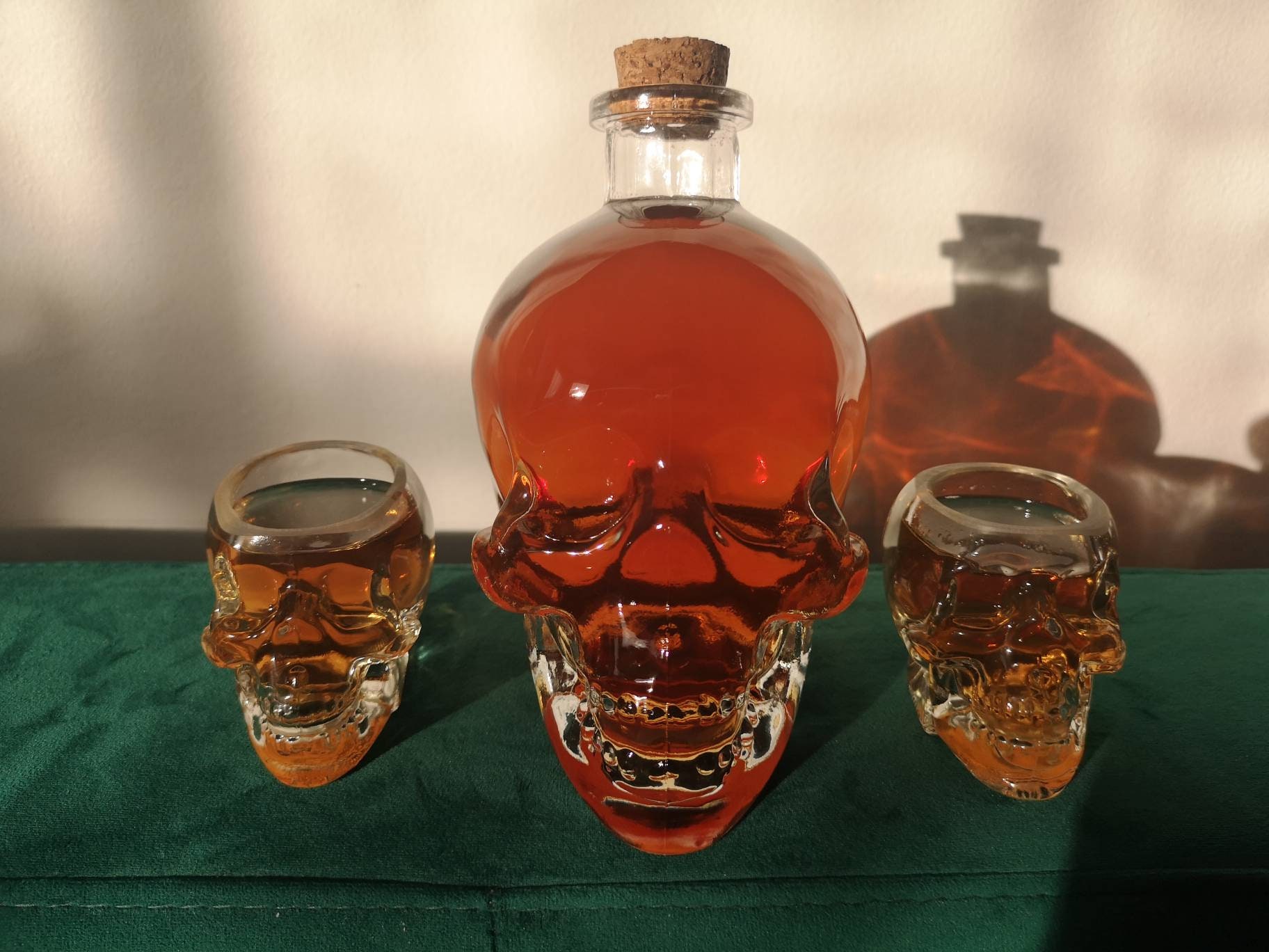 Drinking Set Crystal Skull Head Bottle Skeleton Vodka Whisky Etsy UK