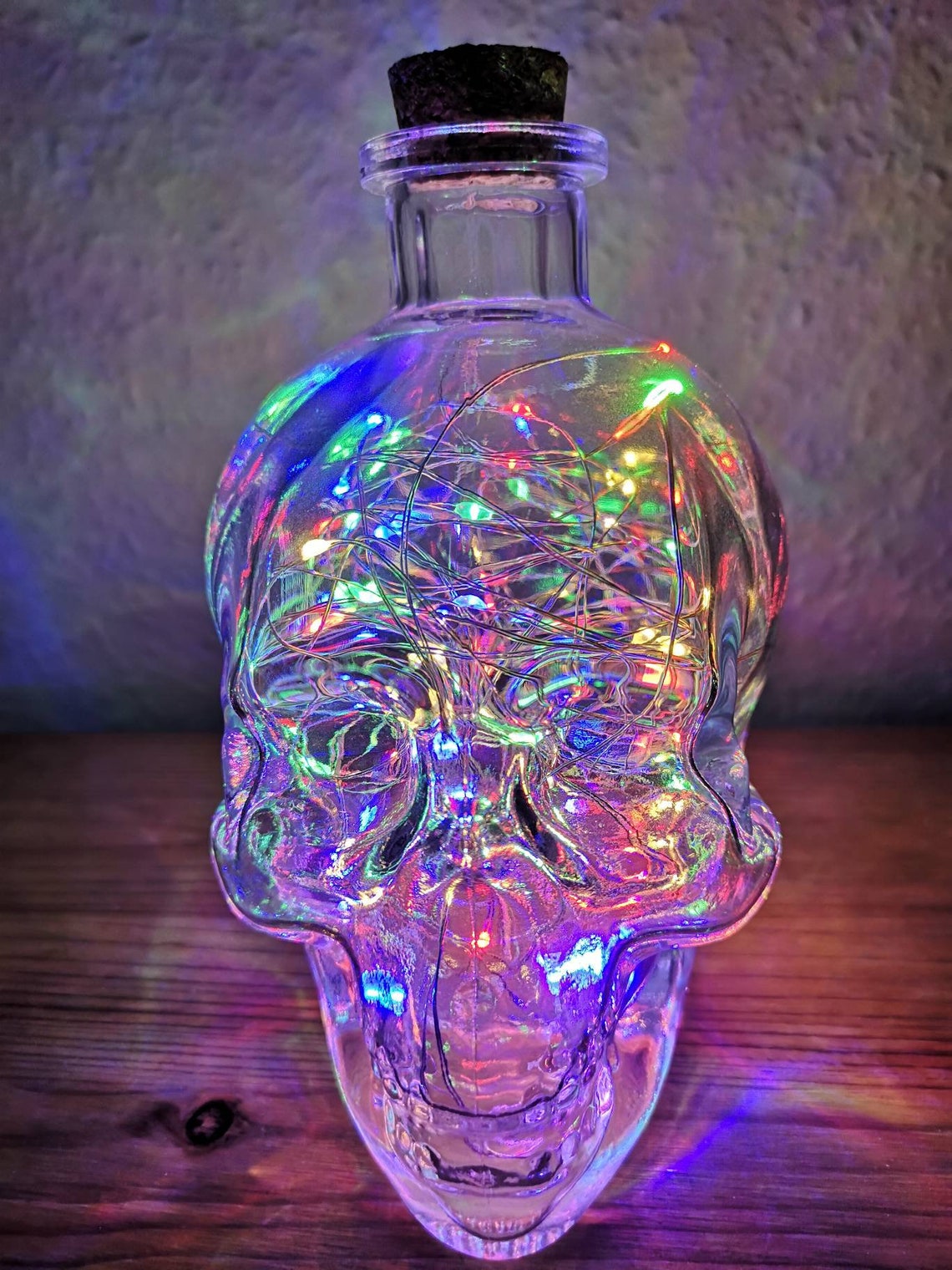 Crystal skull head vodka glass bottle bedside desk lamp led Etsy.de