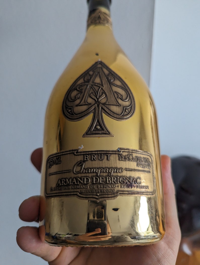 Bouteille de champagne Ace of Spade 750 ml or Armand de Brignac vide décorative image 2