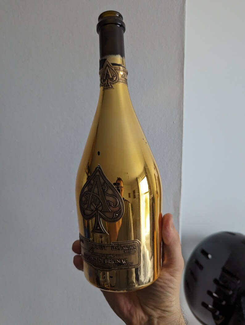 Bouteille de champagne Ace of Spade 750 ml or Armand de Brignac vide décorative image 3