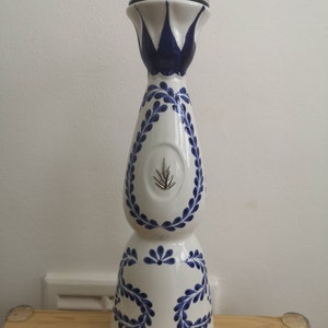 Bouteille de tequila azul Clase reposado no Anejo no don julio faite à la main bleu blanc comme du verre carafe décorative carafe cadeau de Noël image 4