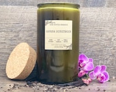HAVANA HONEYMOON Scented Soy Candle 15.5oz Vintage Green Jar w Cork Woodwick Cuban Candle Tobacco Leaf Candle Tropical Floral