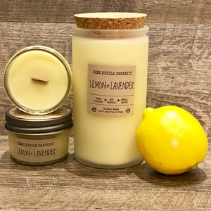 Lemon Lavender Scented Wood Wick Soy Candle 3.5oz. Candle - Etsy