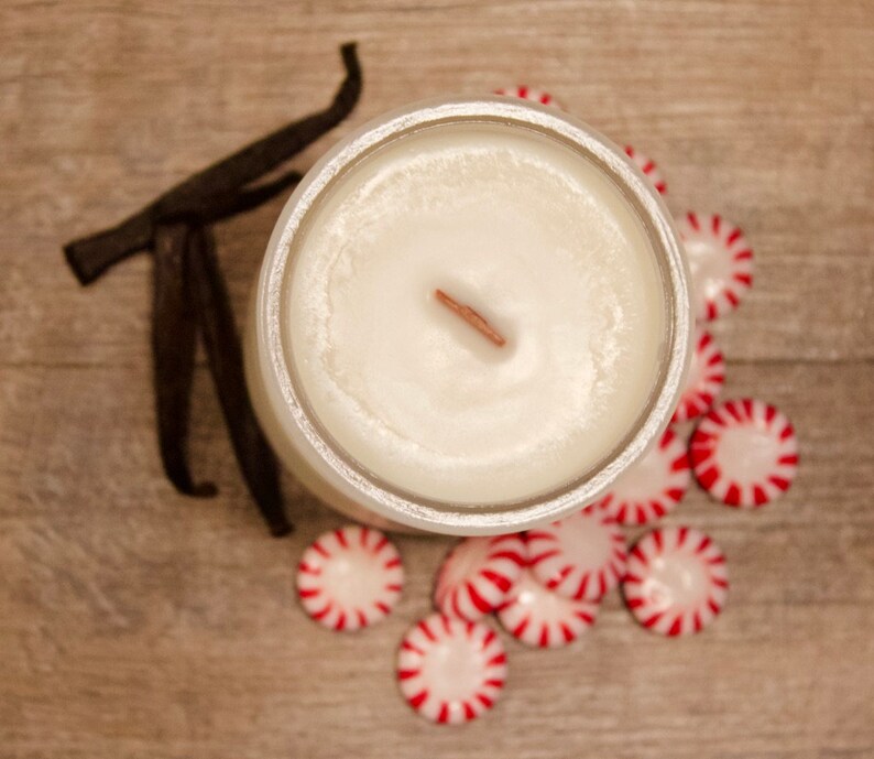 Peppermint Vanilla Scented Soy Candle 3.5oz Candle Jar Etsy