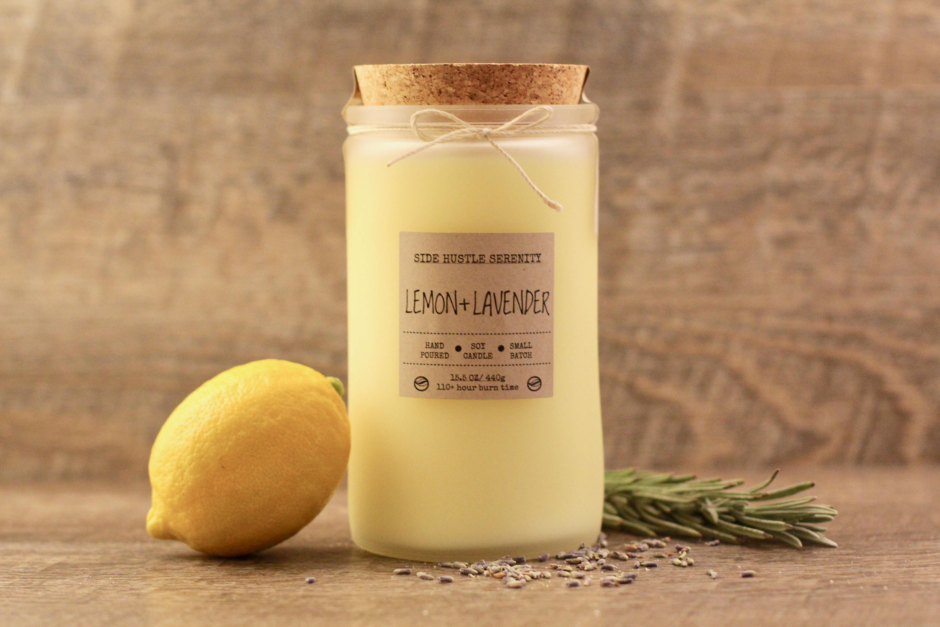 Handmade Citrus Scented Candle Lavender Scented Soy Candle Fresh Spring Candle Lemon Lavender White Jar Candle Candles for Women