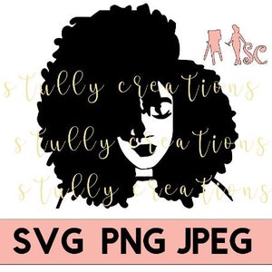 Color me curly woman Curly hair png svg jpeg jpg file