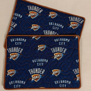 Oklahoma City Thunder Mug Rug, NBA Basketball Coaster, Sports Home Decor, Thunder Gift, NBA Poster