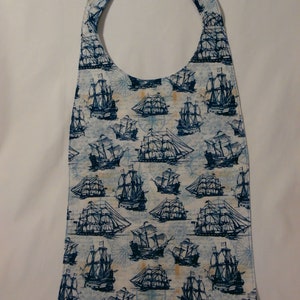 Tall Ships Adult Bib Clothing stain protection, Absorbent cotton, adjustable neck closures, designed for meal, functional design