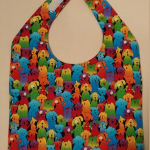 Cartoon Dogs Baby Bib, Handmade Drool Bib, Baby Shower Gift, Dog Lover Bib, So Many Dogs Surgical Cap, Baby Gift