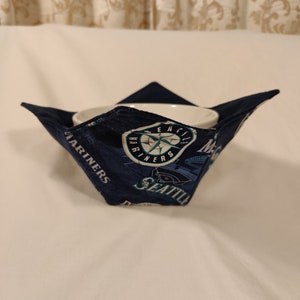 Seattle Mariners Cozy Bowl 6 Inch, Baseball, MLB, Gift For Him, Sports Fan Gift, Microwave Bowl Holder, Potholder, Kitchen, Cooking