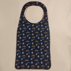 Adult Bib Utah Jazz, NBA, Basketball, Clothing stain protection, Absorbent cotton, adjustable neck closures, for meals, Salt Lake City