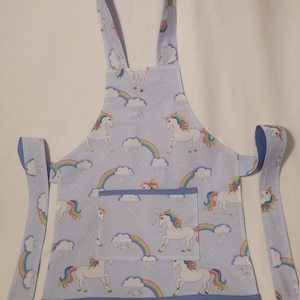 Toddler Unicorn Apron, Personalized Kids Baking Apron, Childs Apron, Girls Apron, Personalised Gift