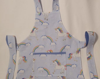 Toddler Unicorn Apron, Personalized Kids Baking Apron, Childs Apron, Girls Apron, Personalised Gift
