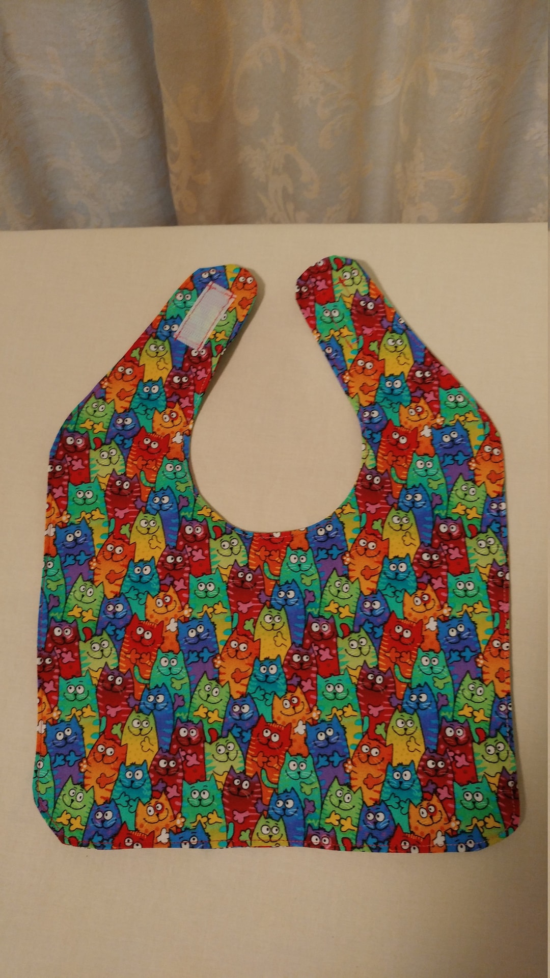 Bib Pattern Cat Too Many Cats Newborn Bib, Handmade Baby Bib, Drool Bib, Multi Colored ...