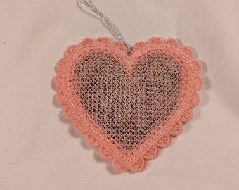 Heart Shaped Lace Sachet - Pink