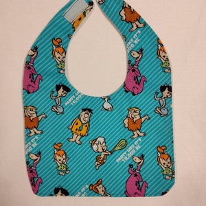 Flintstones Newborn Bib, Rockin&#39; with Fred & Barney, Handmade Baby Gift Bib, Drool Bib, Baby Shower Gift, Bibs for Baby