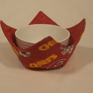 Kansas City Chiefs Cozy Bowl 6 Inch, NFL, Super Bowl Champs Pot Holder, Microwave Safe, Sports Fan Gift, Missouri