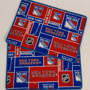 New York Rangers Mug Rug, NHL Hockey Drink Mat, Sports Coaster, Gift for Hockey Fan, Stocking Stuffer