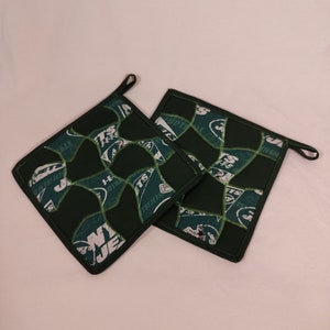 Potholder New York Jets Set, Football Team Potholder, Cooking, Baking, Kitchen accessory, BBQ and Grilling, Protection, New Jersey