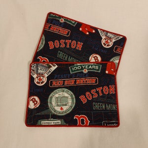 Boston Red Sox Mug Rug, Baseball Coaster Set, Sports Gift, Boston Fan Decor, Coffee Lover Gift, Massachusetts