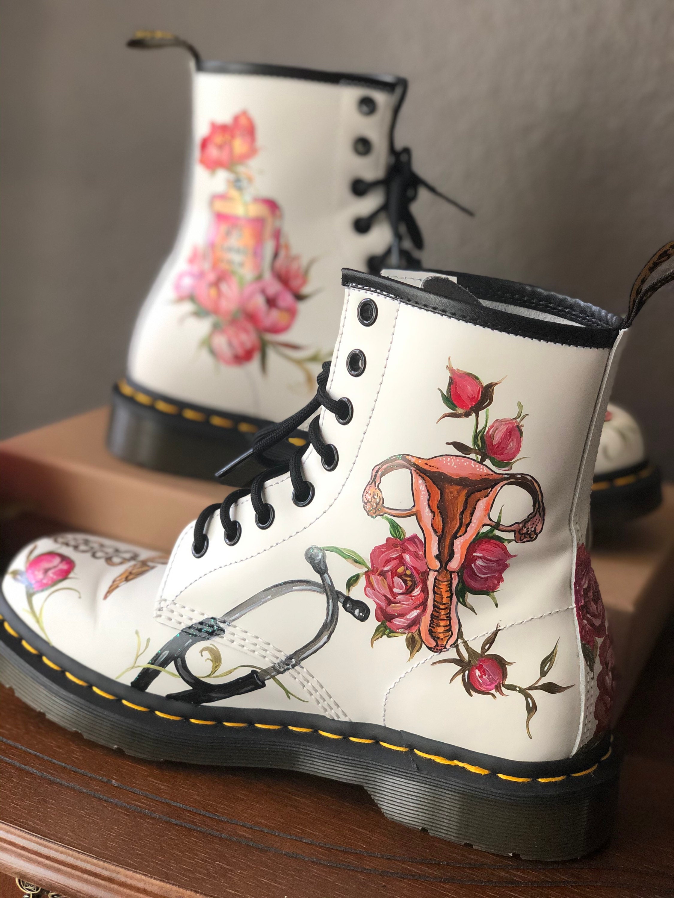 Buyer Sends Boots. Hand Painted Custom Boots. Hand Painted Etsy