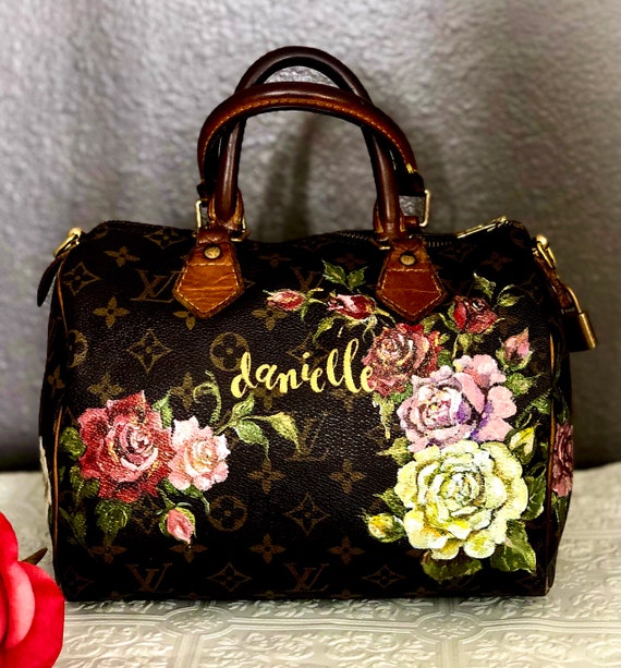 11 Custom LV ideas  painted bags, handpainted bags, painting leather