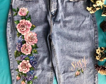 Hand Painted Jeans. Hand Painted Denim 