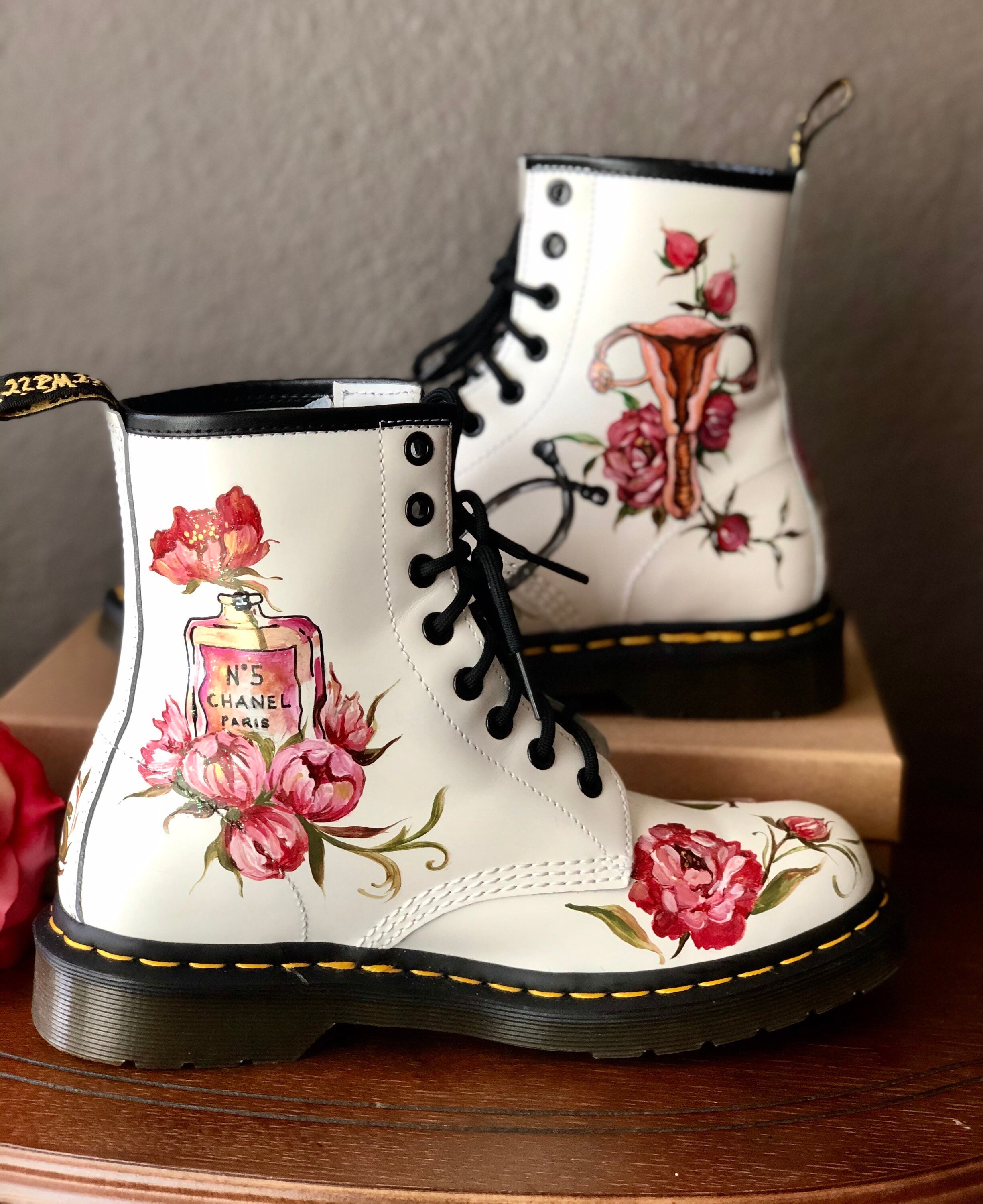 Buyer Sends Boots. Hand Painted Custom Boots. Hand Painted Etsy