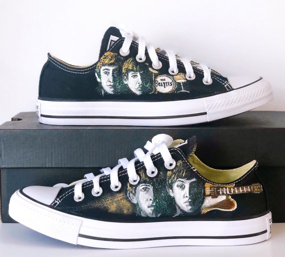 Buy Hand Painted Beatles Shoes. Painted Beatles Converse Shoes. Online India - Etsy
