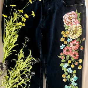 Pittura personalizzata su jeans. Solo PF. Il cliente invia | Etsy Italia