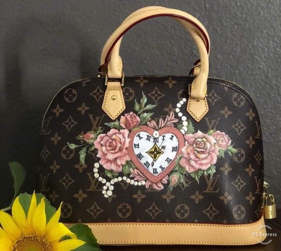 Custom Painting on LV or any branded bag. Louis Vuitton Custom Painted Bag.  PF only. Bag not included- Send in your bag for painting.