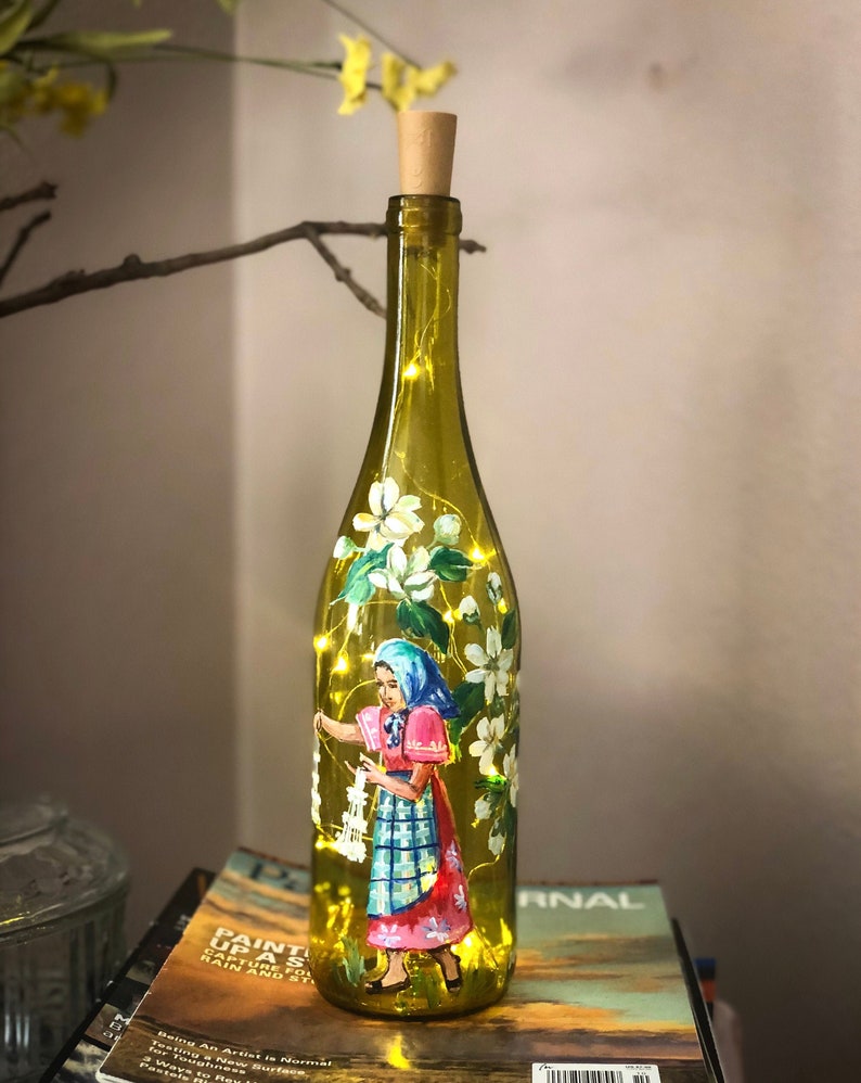 Custom Painting on Wine Bottles. Painted Bottle Hand Painted Etsy