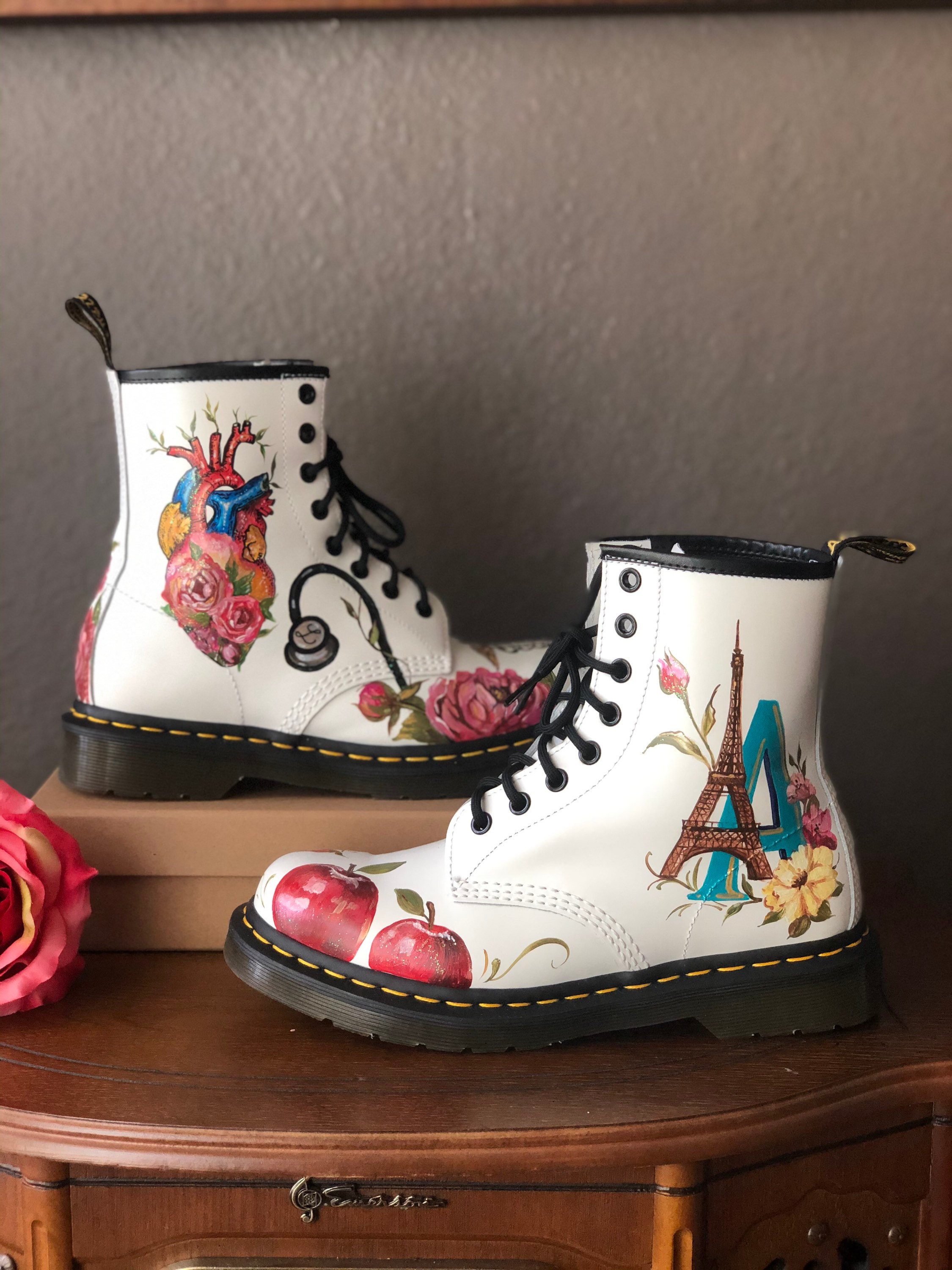 paint and leather boots