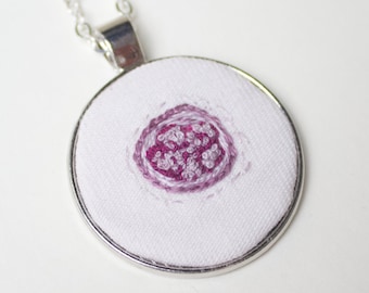 Custom Embryo Embroidery Pendant Necklace - Customizable Keepsake Jewelry