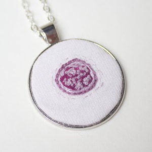 Custom Embryo Embroidery Pendant Necklace - Customizable Keepsake Jewelry