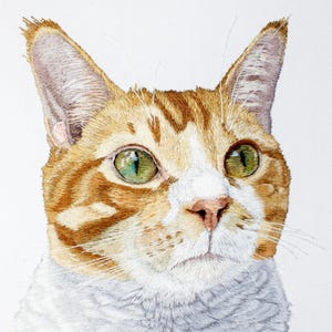 Custom Pet Portrait Embroidery: Hand-Stitched Dog & Cat Art