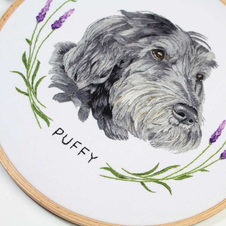 Embroidery Pet Portrait from Photo Personalized Cat or Dog Portrait Portrait Gift Hand Embroider Pet Gift image 9