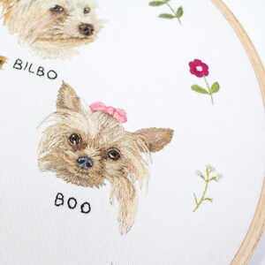 Custom Embroider Multiple Pet Portrait Personalized Gift for Her Commission Pet Portrait Gifts for Best Friend image 7