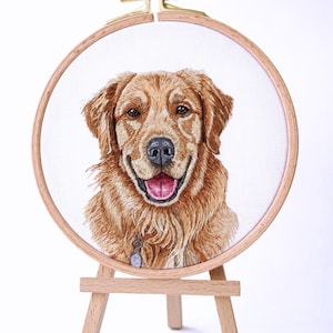 Fadenbild Hund, Hundeportrait, Hundeportrait vom Foto, Fadenbild, Tierportrait