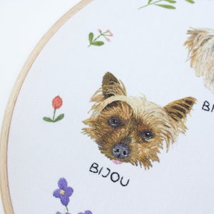 Custom Embroider Multiple Pet Portrait Personalized Gift for Her Commission Pet Portrait Gifts for Best Friend image 5