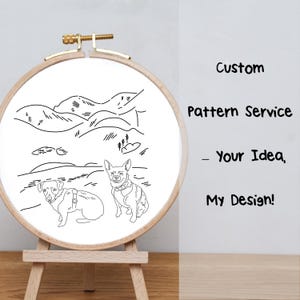 Custom Digital Embroidery Pattern – Outline Design for Beginners | Personalized PDF Gift