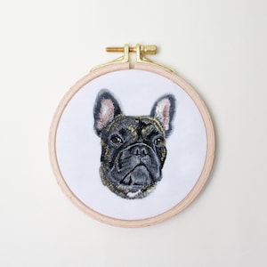 Custom Pet Portrait: Hand-Stitched Embroidered Hoop Art