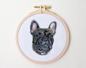 Custom Pet Portraits - Dog & Cat Photos - Personalized Pet Embroidery Framed Hoop Art Pet Adoption Gift - Pet Loss Memorial - Stitched Pet