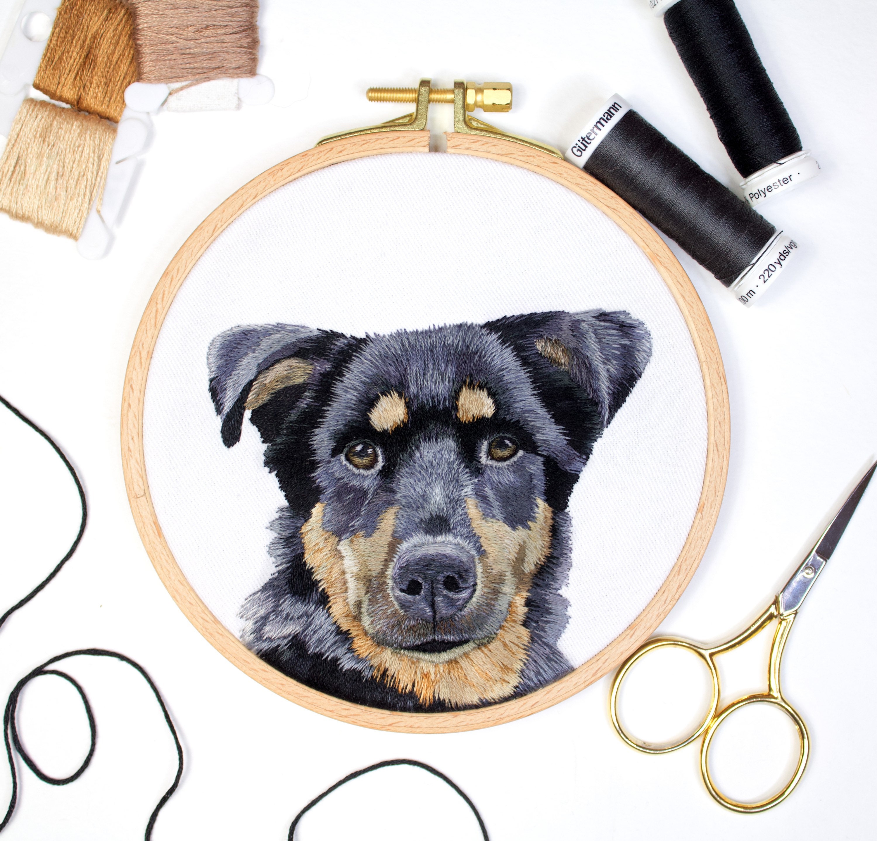 Pet Portrait Embroidery Pet Memorial Realistic Embroidery - Etsy UK