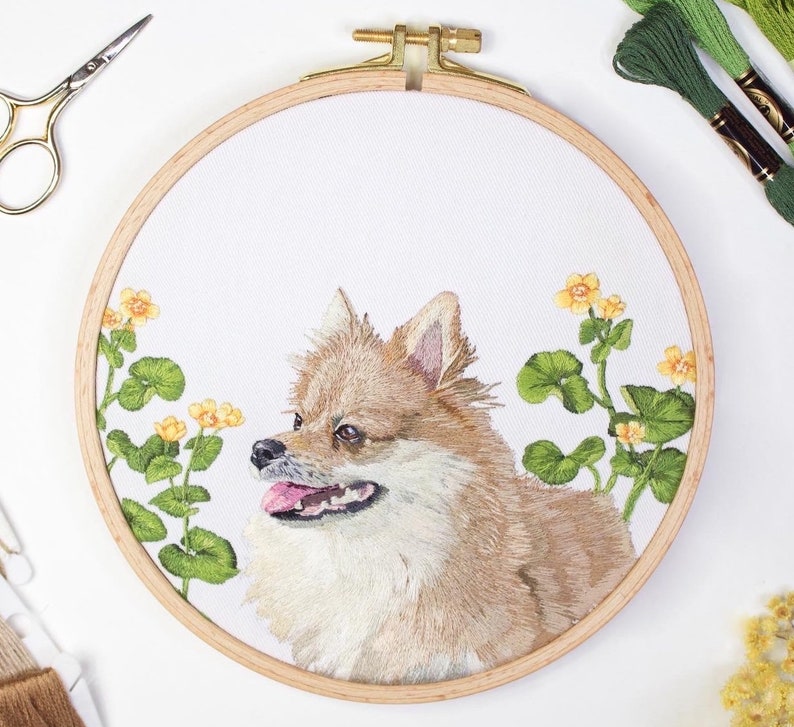 Custom Pet Embroidery Portrait: Personalized Photo Embroidery Hoop Cherished Dog and Cat Memorials, Unique Custom Gifts image 4