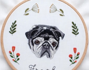 Custom Pet Embroidery - Personalized Dog Memorial Gift - Cat Embroidery Hoop Art