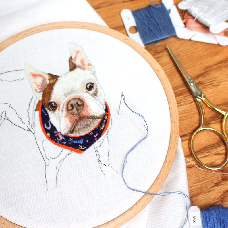 Custom Embroider Multiple Pet Portrait Personalized Gift for Her Commission Pet Portrait Gifts for Best Friend image 9