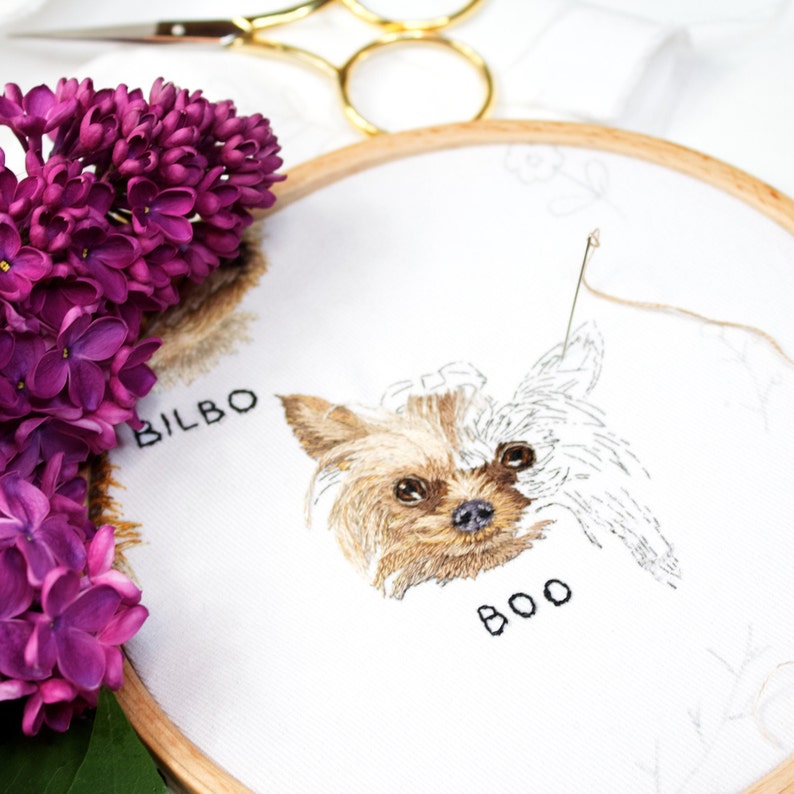 Custom Embroider Multiple Pet Portrait Personalized Gift for Her Commission Pet Portrait Gifts for Best Friend image 4