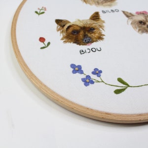 Custom Embroider Multiple Pet Portrait Personalized Gift for Her Commission Pet Portrait Gifts for Best Friend image 6