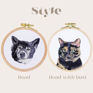 Custom Pet Embroidery Portrait: Personalized Photo Embroidery Hoop Cherished Dog and Cat Memorials, Unique Custom Gifts image 8